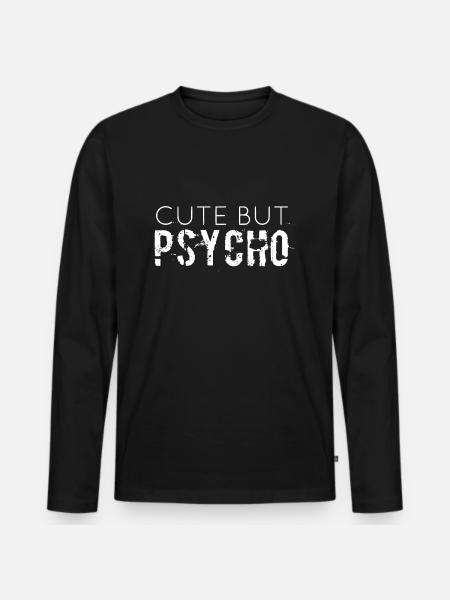 MIGNON MAIS PSYCHO - T-shirt manches longues Premium bio Homme - noir