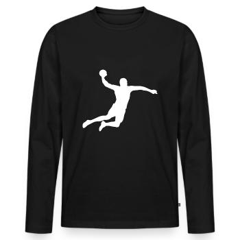 Handball Player Handballer Ballsport Club Club - Men's Premium Organic Long Sleeve Shirt - black - Front - Nico (187cm)