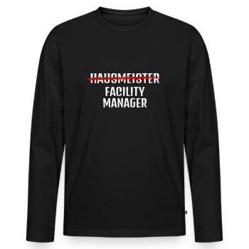 Hausmeister oder Facility Manager - Männer Premium Bio Langarmshirt - Schwarz - Vorne - Nico (187cm)