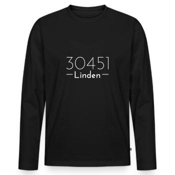 Hannover Linden Nord - 30451 - Men's Premium Organic Long Sleeve Shirt - black - Front - Nico (187cm)