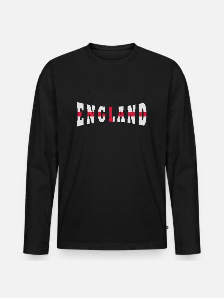 England - Männer Premium Bio Langarmshirt - Schwarz