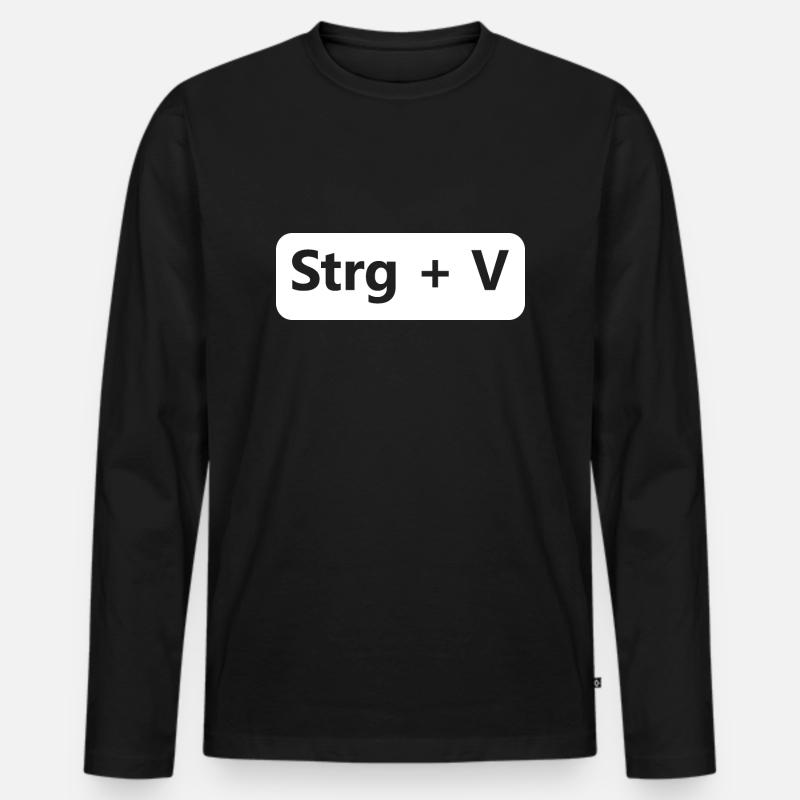 Ctrl C Ctrl V Maglietta Camicia divertente da partner - Maglia a manica lunga ecologica premium da uomo - nero