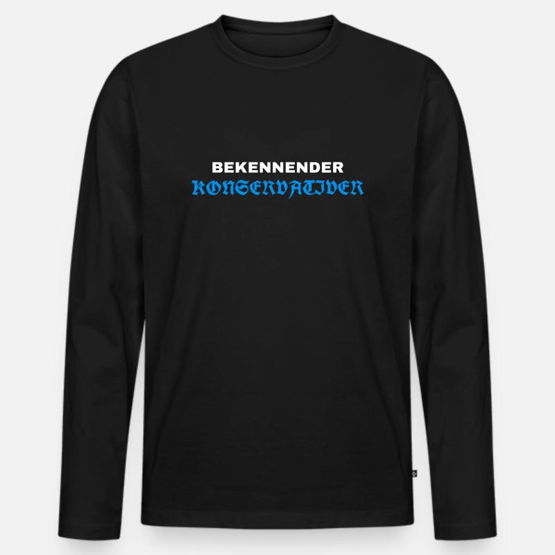 Bekennender Konservativer - Männer Premium Bio Langarmshirt - Schwarz