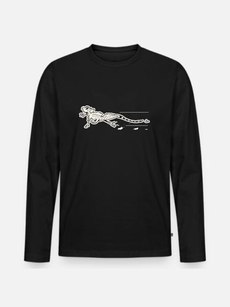 Retro Jesus Christ Lizard - Men's Premium Organic Long Sleeve Shirt - black
