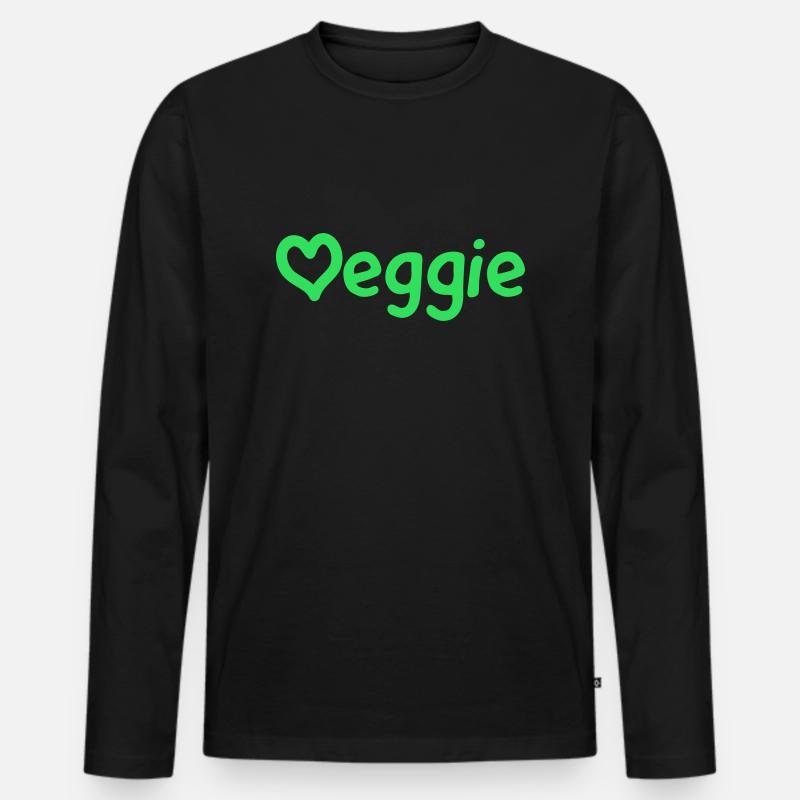 Veggie - Männer Premium Bio Langarmshirt - Schwarz