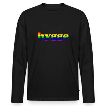 Hygge - Danish tradition - Attitude to life - Nice - Men's Premium Organic Long Sleeve Shirt - black - Front - Nico (187cm)