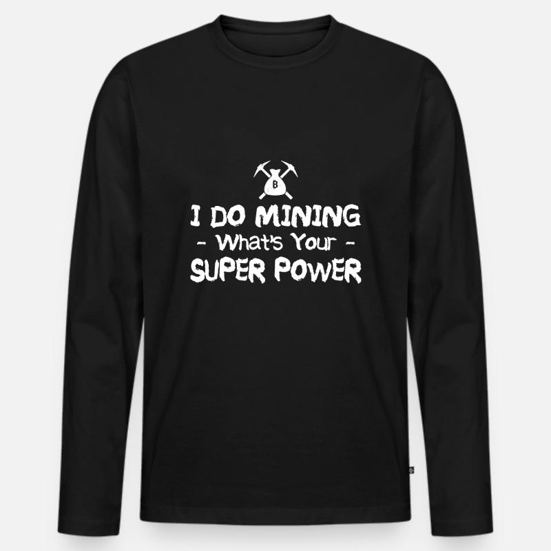 Bergbau - Männer Premium Bio Langarmshirt - Schwarz