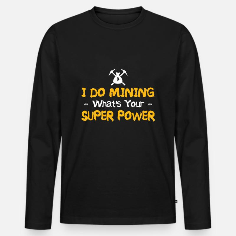 Bergbau - Männer Premium Bio Langarmshirt - Schwarz