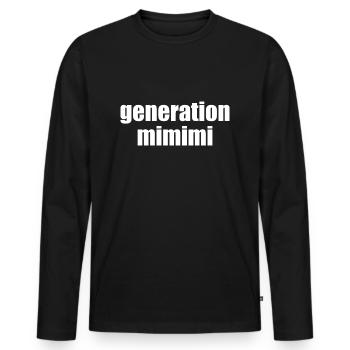 generation mimimi - Männer Premium Bio Langarmshirt - Schwarz - Vorne - Nico (187cm)