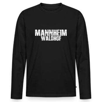 Mannheim Monnem Mannheimat - Männer Premium Bio Langarmshirt - Schwarz - Vorne - Nico (187cm)