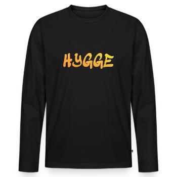 Hygge - Tradition danoise - Attitude face à la vie - Nice - T-shirt manches longues Premium bio Homme - noir - Devant - Nico (187cm)
