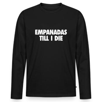 Empanadas - Cadeau parfait pour les gourmets - T-shirt manches longues Premium bio Homme - noir - Devant - Nico (187cm)