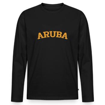 Aruba - Caraïbes néerlandaises - Est. 1499 Île des Caraïbes - T-shirt manches longues Premium bio Homme - noir - Devant - Nico (187cm)