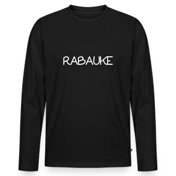 Rabauke - ungehobelter Mensch - ungezogenes Kind - Männer Premium Bio Langarmshirt - Schwarz - Vorne - Nico (187cm)