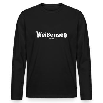 Weissensee Ostberlin - Männer Premium Bio Langarmshirt - Schwarz - Vorne - Nico (187cm)
