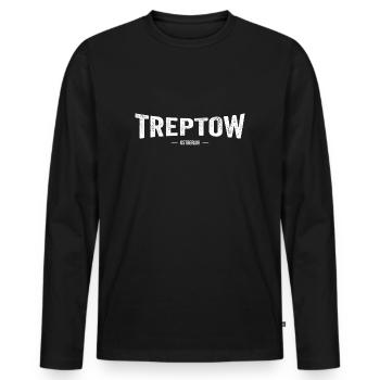 Treptow Ostberlin - Männer Premium Bio Langarmshirt - Schwarz - Vorne - Nico (187cm)