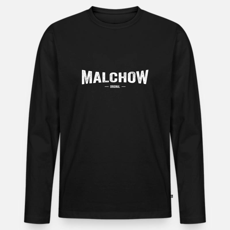 Malchow Original - Männer Premium Bio Langarmshirt - Schwarz