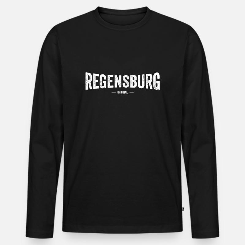 Regensburg Original - Männer Premium Bio Langarmshirt - Schwarz