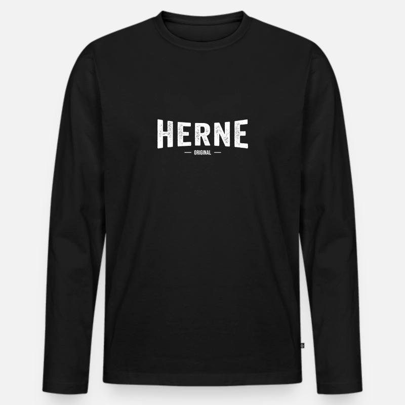 Herne Original - Männer Premium Bio Langarmshirt - Schwarz