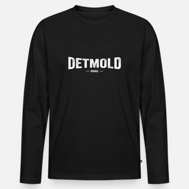 Detmold Original - Männer Premium Bio Langarmshirt - Schwarz