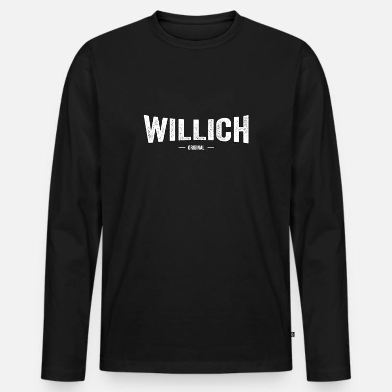 Willich Original - Männer Premium Bio Langarmshirt - Schwarz