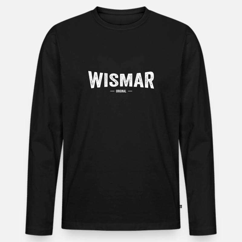 Wismar Original - Männer Premium Bio Langarmshirt - Schwarz
