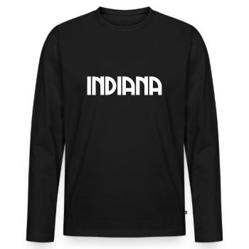Indiana Indianapolis USA United States of America - Männer Premium Bio Langarmshirt - Schwarz - Vorne - Nico (187cm)