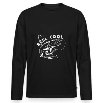 Eel fish fishing gift - Men's Premium Organic Long Sleeve Shirt - black - Front - Nico (187cm)
