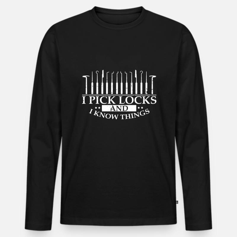 Lockpicking Lock Picking Aufsperrdienst Designs - Männer Premium Bio Langarmshirt - Schwarz