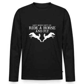 Conception de voûte et conception de chevaux de voûte - T-shirt manches longues Premium bio Homme - noir - Devant - Nico (187cm)