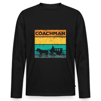 Cocher cocher cheval - T-shirt manches longues Premium bio Homme - noir - Devant - Nico (187cm)