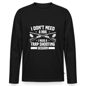 Trapschießen | Schießsport Fallenschießen Geschenk - Männer Premium Bio Langarmshirt - Schwarz - Vorne - Nico (187cm)