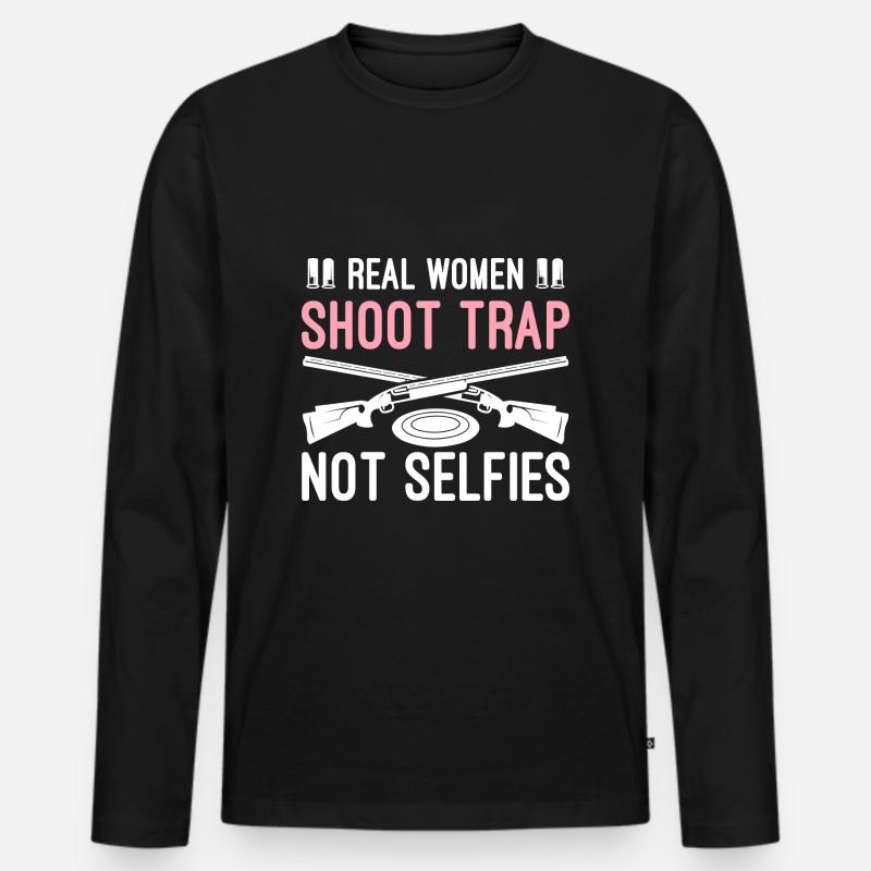 Trapschießen - Männer Premium Bio Langarmshirt - Schwarz