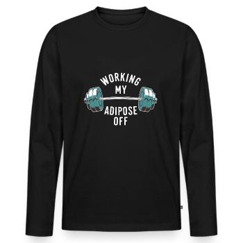 Langhantel mit Gewichten Motivations Spruch - Männer Premium Bio Langarmshirt - Schwarz - Vorne - Nico (187cm)