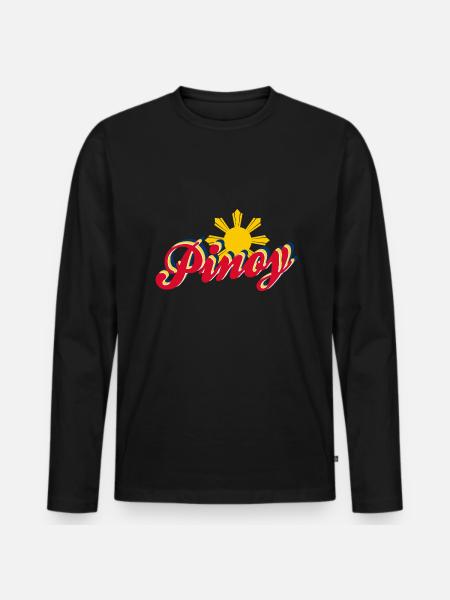 Philippines - Pinoy - Men's Premium Organic Long Sleeve Shirt - black