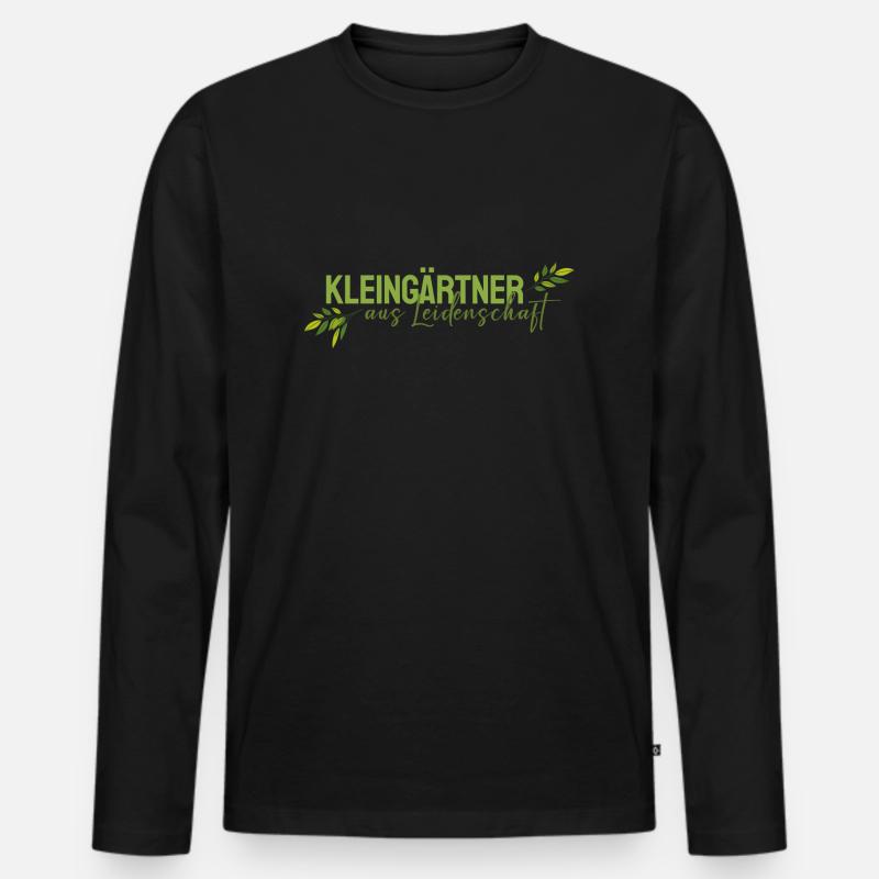 Kleingärtner aus Leidenschaft - Männer Premium Bio Langarmshirt - Schwarz
