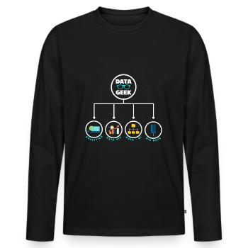 Datenanalyse Data Geek Engineering Business - Männer Premium Bio Langarmshirt - Schwarz - Vorne - Nico (187cm)