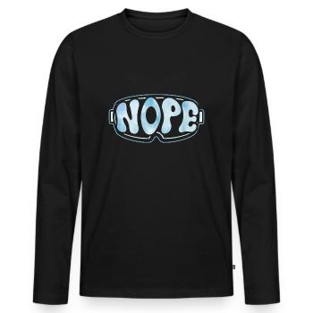 Nope - Männer Premium Bio Langarmshirt - Schwarz - Vorne - Nico (187cm)