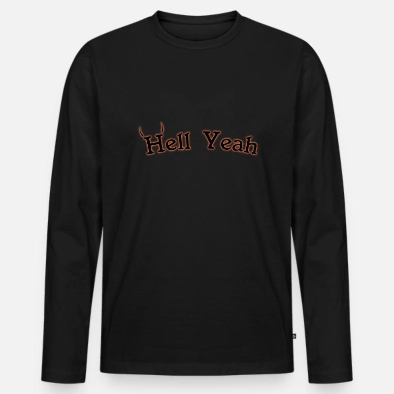 Hell Yeah - Männer Premium Bio Langarmshirt - Schwarz