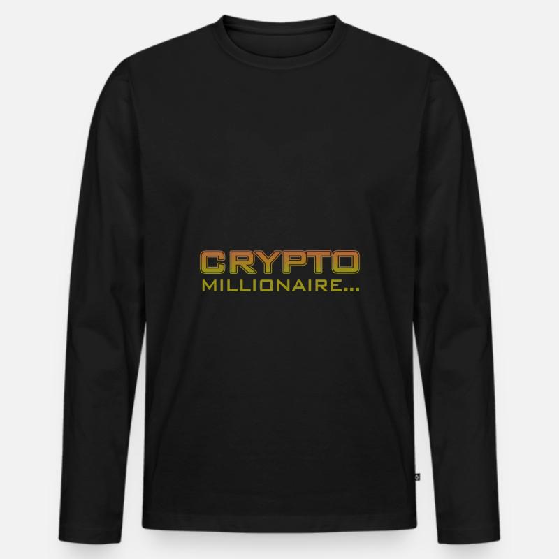 Crypto - Männer Premium Bio Langarmshirt - Schwarz