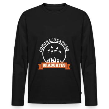 Diplômés - Diplômés - T-shirt manches longues Premium bio Homme - noir - Devant - Nico (187cm)