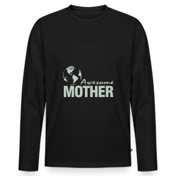 Awesome mother - Awesome mother - Men's Premium Organic Long Sleeve Shirt - black - Front - Nico (187cm)