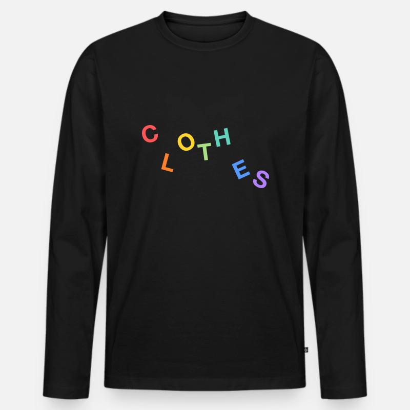Kleider Buchstabensalat - Männer Premium Bio Langarmshirt - Schwarz