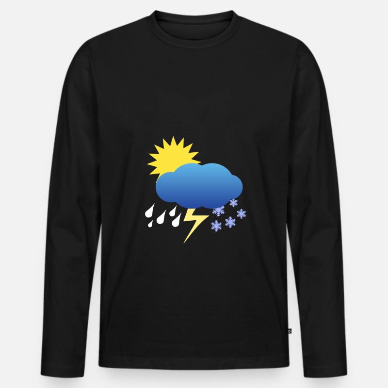Weather calamity - Männer Premium Bio Langarmshirt - Schwarz