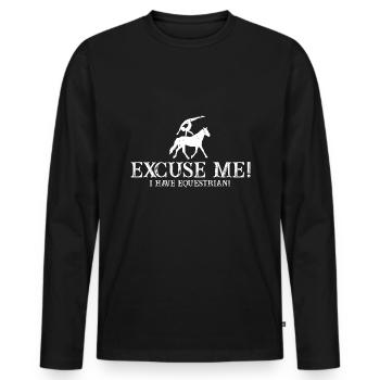 Conception de voûte et conception de chevaux de voûte - T-shirt manches longues Premium bio Homme - noir - Devant - Nico (187cm)