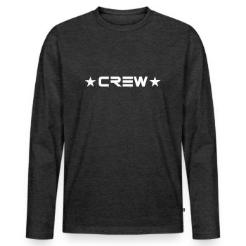 Crew Print Front, Staff Concert Festival Open Air - Men's Premium Organic Long Sleeve Shirt - heather anthracite - Front - Nico (187cm)