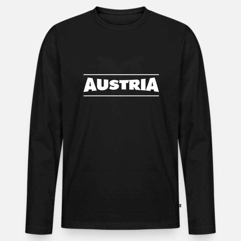 Austria - Männer Premium Bio Langarmshirt - Schwarz