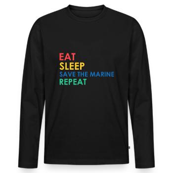 Sea Marine Biologist Marine Biology Ocean - Men's Premium Organic Long Sleeve Shirt - black - Front - Nico (187cm)