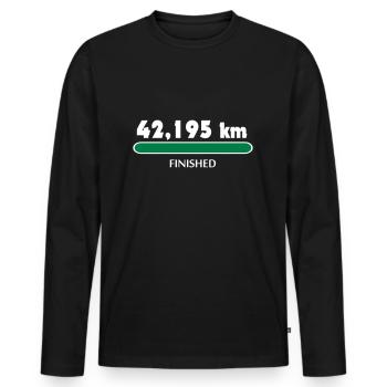 Marathon Finisher - Men's Premium Organic Long Sleeve Shirt - black - Front - Nico (187cm)
