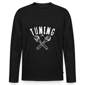Voiture tuning - T-shirt manches longues Premium bio Homme - noir - Devant - Nico (187cm)